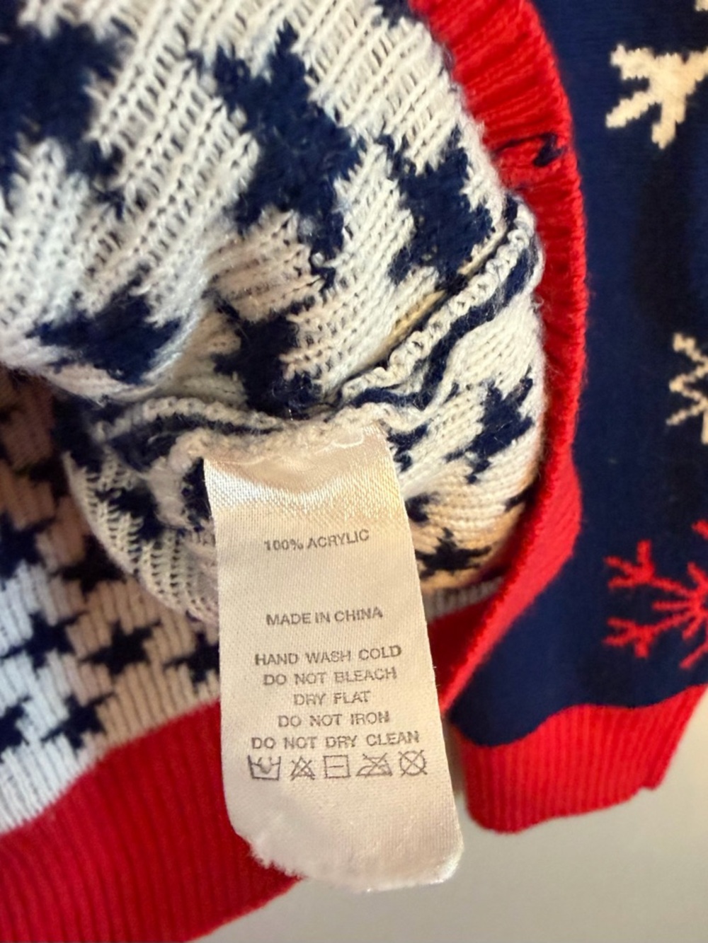 Barstool Navy Red White Crewneck Holiday Sweater for Men - Picture 4 of 5